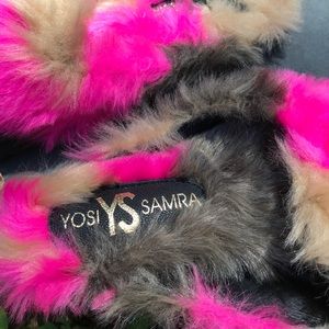 NWOT Yosi Samra Vida Faux Fur Mules